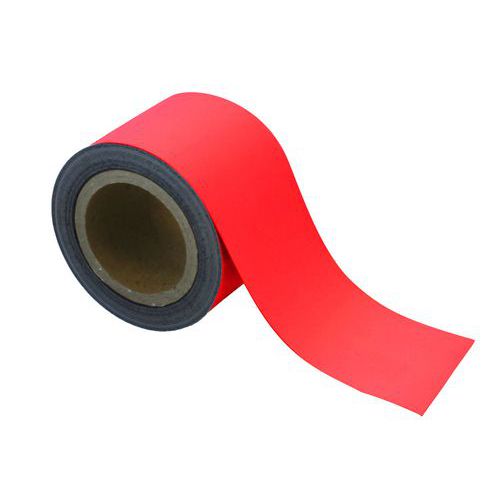 Magnetická páska na regály Manutan Expert, 10 m, červená, šířka 90 mm