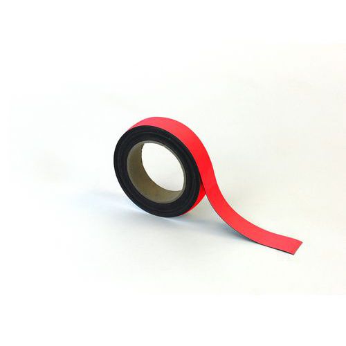 Magnetická páska na regály Manutan Expert, 10 m, červená, šířka 30 mm
