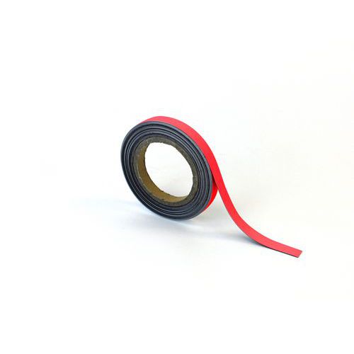 Magnetická páska na regály Manutan Expert, 10 m, červená, šířka 15 mm
