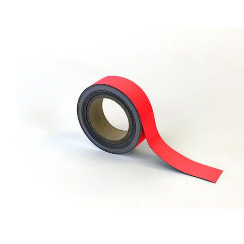 Magnetická páska na regály Manutan Expert, 10 m, červená, šířka 40 mm