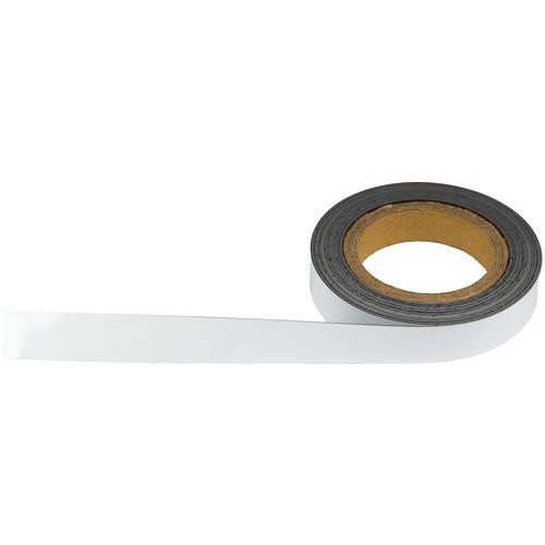 Magnetická páska na regály Manutan Expert, 10 m, bílá, šířka 25 mm