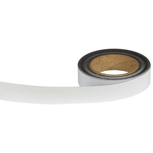 Magnetická páska na regály Manutan Expert, 10 m, bílá, šířka 30 mm