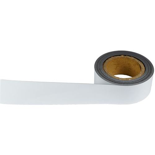 Magnetická páska na regály Manutan Expert, 10 m, bílá, šířka 50 mm
