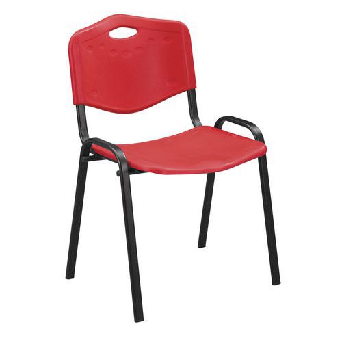 Plastová jídelní židle Manutan Expert ISO, červená