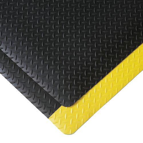 Protiúnavová průmyslová rohož s diamantovým povrchem, šířka 91 cm, metrážová, černá/žlutá