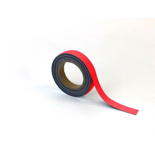 Magnetická páska na regály Manutan Expert, 10 m, červená, šířka 25 mm