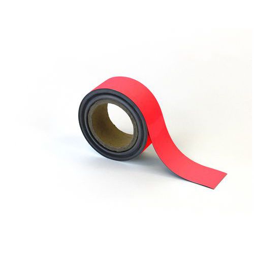 Magnetická páska na regály Manutan Expert, 10 m, červená, šířka 50 mm
