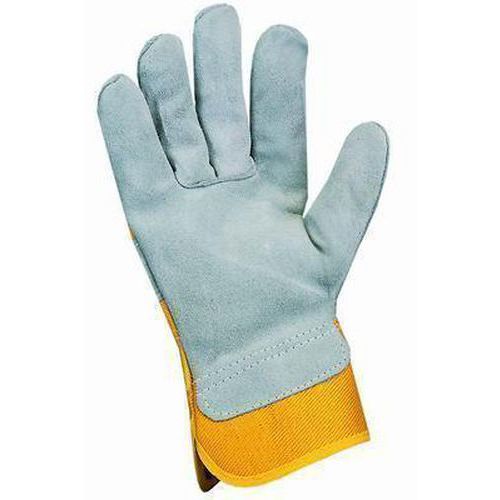 Kožené rukavice CXS, šedé/žluté, vel. 12, bal. 12 párů
