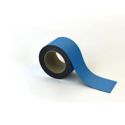 Magnetická páska na regály Manutan Expert, 10 m, modrá, šířka 70 mm