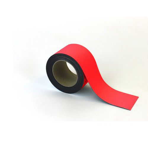 Magnetická páska na regály Manutan Expert, 10 m, červená, šířka 70 mm