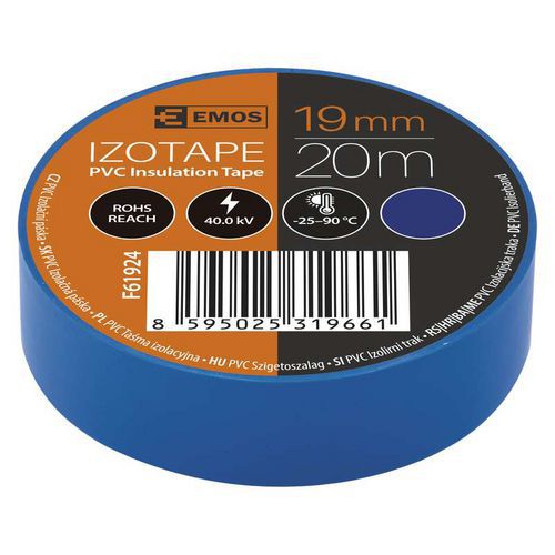 Elektroizolační PVC páska Emos, šířka 19 mm, 10 ks, 20 m, modrá