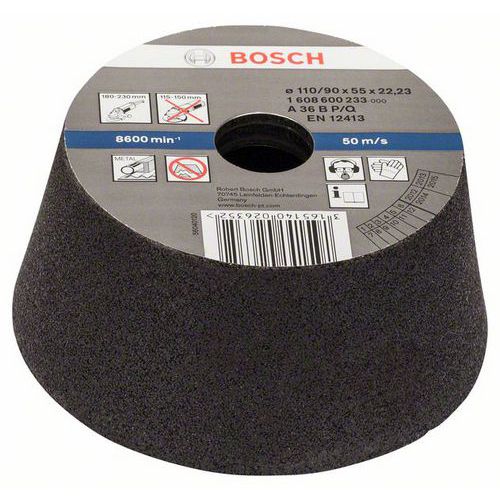 Bosch - Brusný hrnec, kónický - kov/litina 90 mm, 110 mm, 55 mm, 36