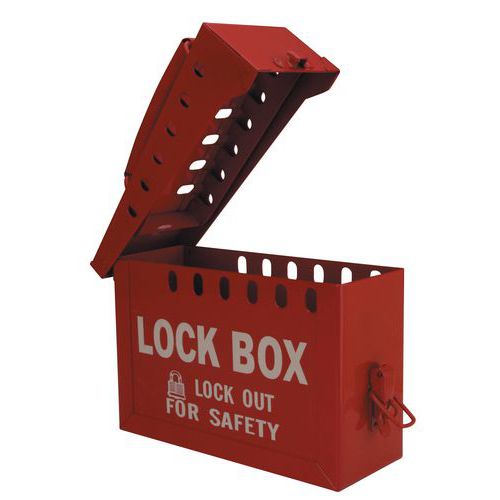 Skupinový uzamykatelný box BRADY, 13 otvorů, červený