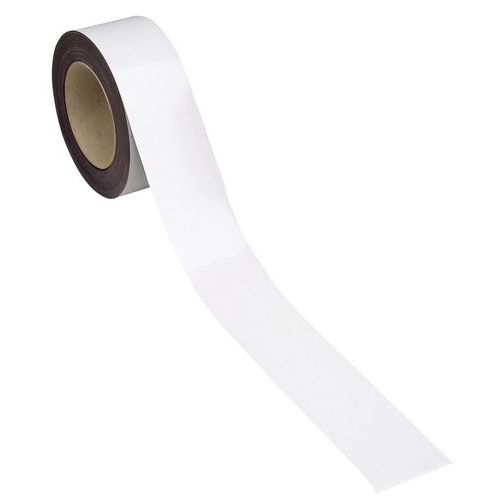 Magnetická páska na regály Manutan Expert, 10 m, bílá, šířka 60 mm