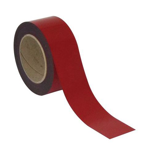 Magnetická páska na regály Manutan Expert, 10 m, červená, šířka 60 mm