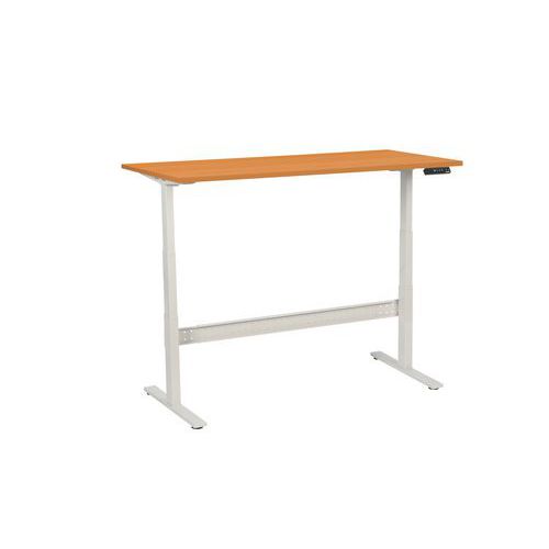 Výškově nastavitelný kancelářský stůl Manutan Expert, 160 x 80 x 62,5 - 127,5 cm, rovné provedení, ABS 2 mm, buk