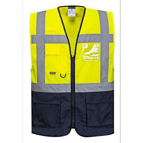 Reflexní vesta Warsaw Executive Hi-Vis, žlutá/tmavě modrá, vel. 5XL